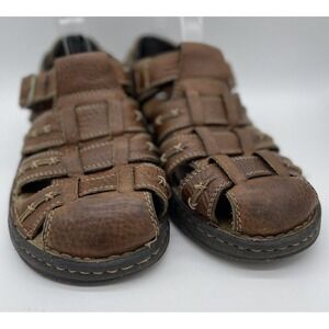 Vintage Journeys Brown Leather Fisherman chunky 90's Y2K sandals, sz 9